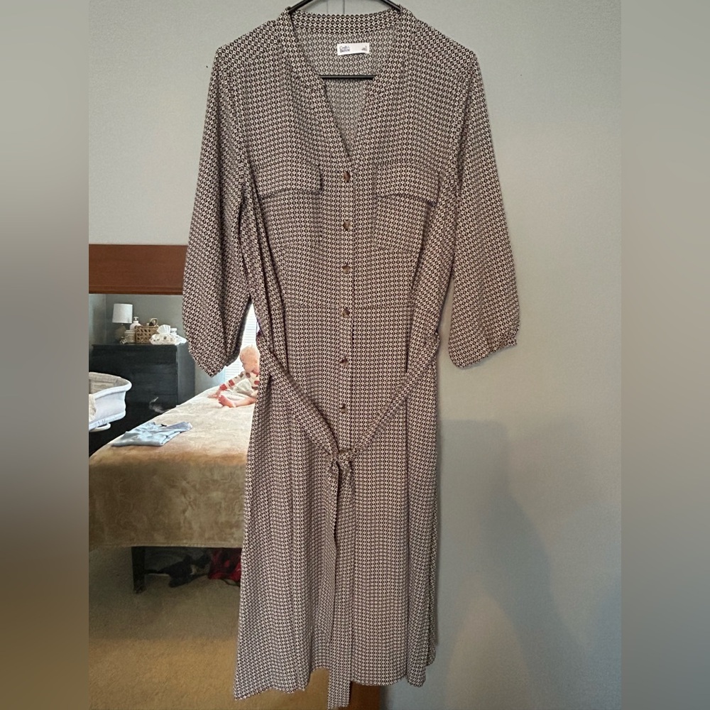 Croft & Barrow Geometric Long Sleeve Dress